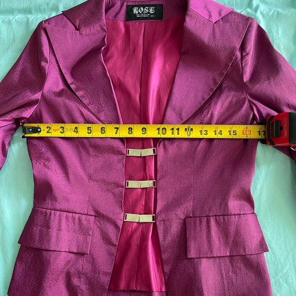 Pink Glitter Suit with Embroidered Skirt - Picture 9 of 16